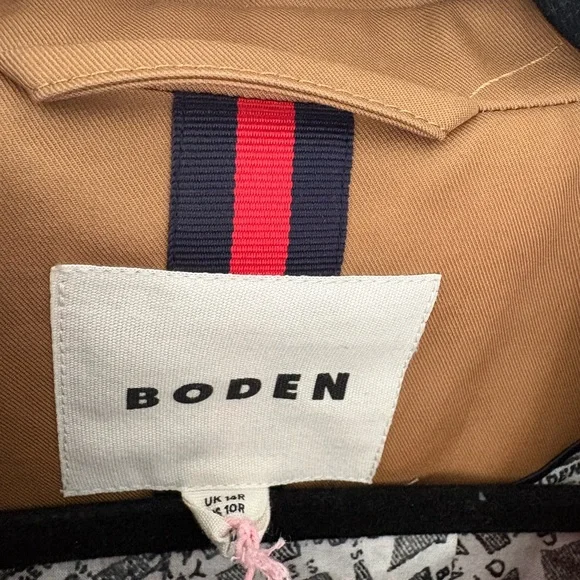 Boden Trench with Multicolor Heart and Stripes cheltenham trench 10 NWT - Picture 3 of 14